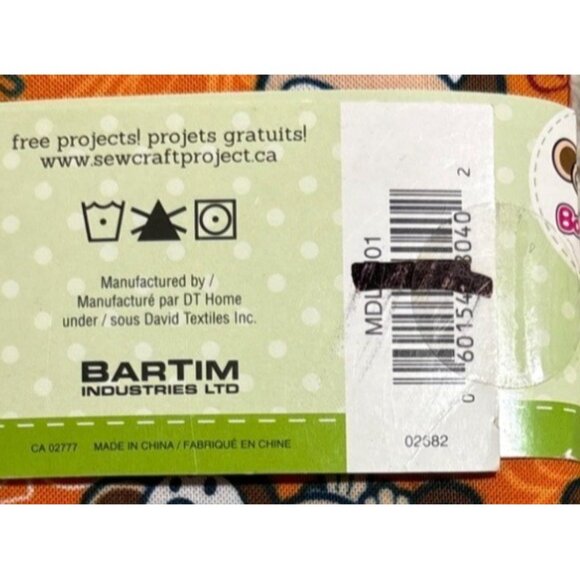 Monkey Pattern Cotton Fabric Orange Don't Bug Me 36" x 44" Bartim 1 Yard Fun - Picture 4 of 4